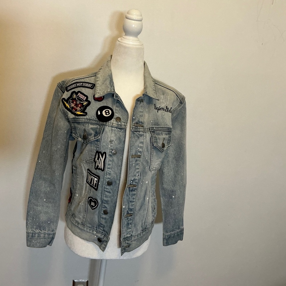 Civil Regime “Sorry Not Sorry” Patch Denim Jacket… - image 5